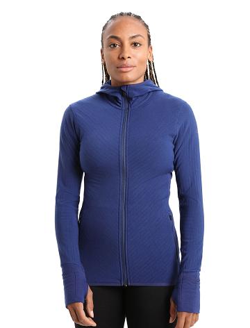 Royal Navy Icebreaker RealFleece™ Merino Descender Long Sleeve Zip Hood Women's Jackets | AU 1646ILHS